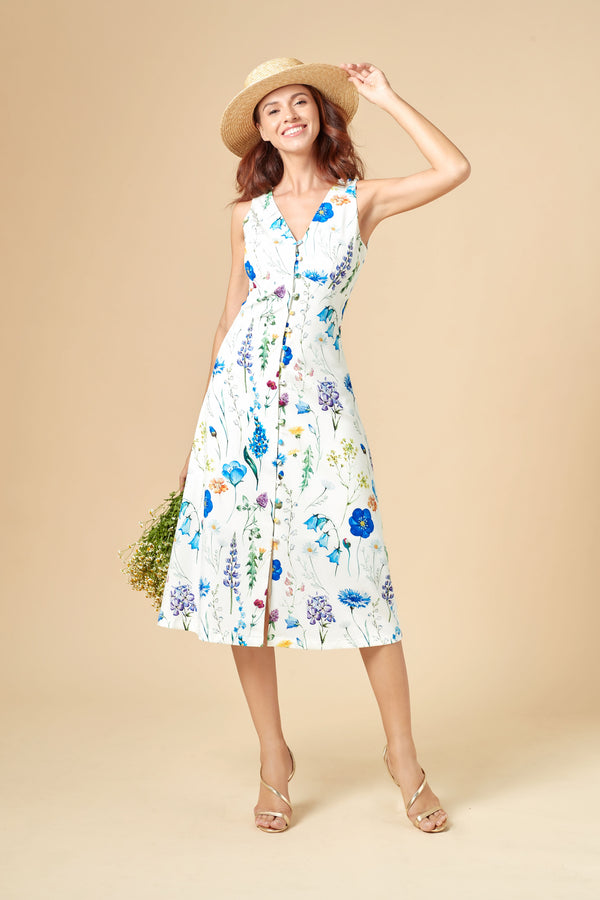 05# Alice, Watercolor Printed Midday Dress